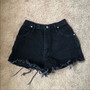 High- Waisted Black Vintage Wrangler Cut- offs